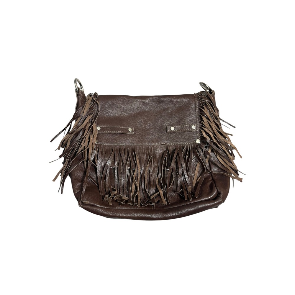 Boho Fringe Leather CrossbodyMessenger Bag
